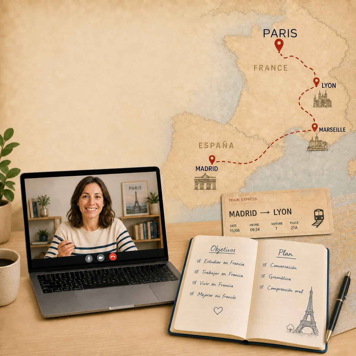 Clase de francés online para preparar un proyecto en Francia